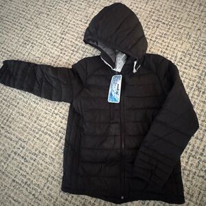 Black Hooded Puffer Jacket